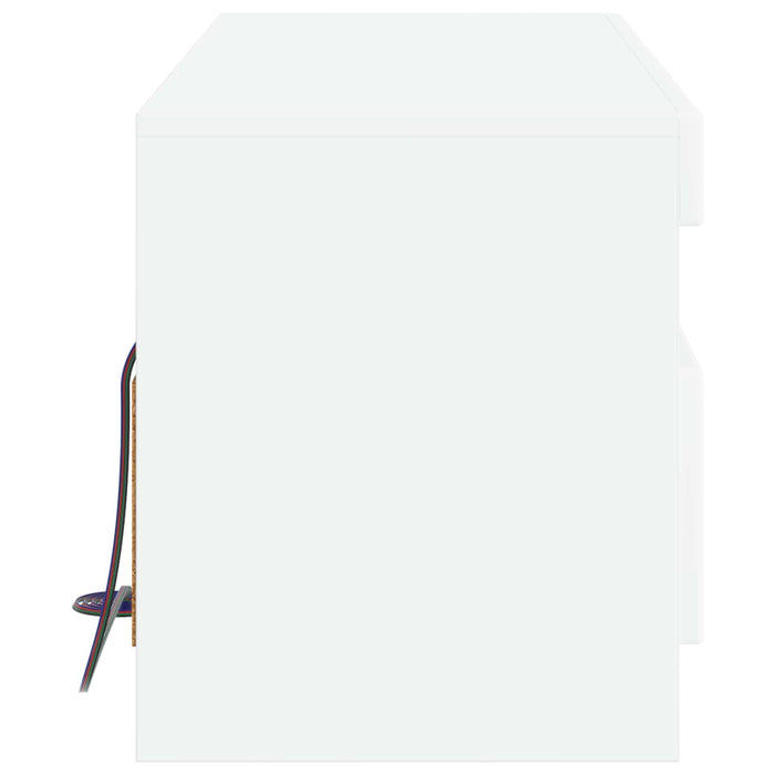 Cabinet TV cu LED Alb Lemn prelucrat WALTI
