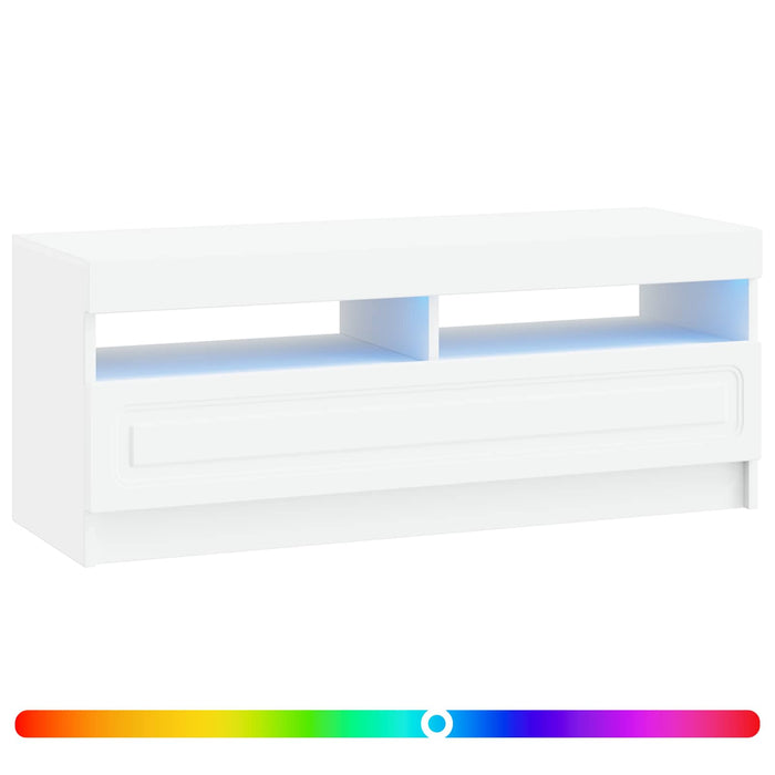Cabinet TV cu LED Alb Lemn prelucrat WALTI