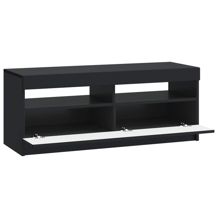 Cabinet TV cu LED Negru Lemn prelucrat WALTI
