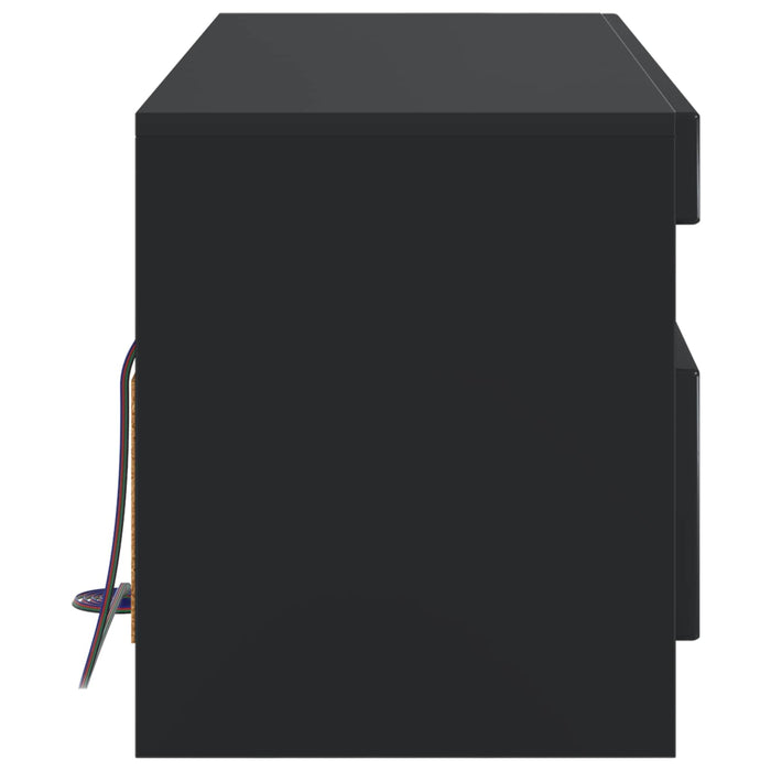 Cabinet TV cu LED Negru Lemn prelucrat WALTI