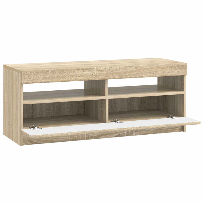 Cabinet TV cu LED Stejar Sonoma Lemn prelucrat WALTI