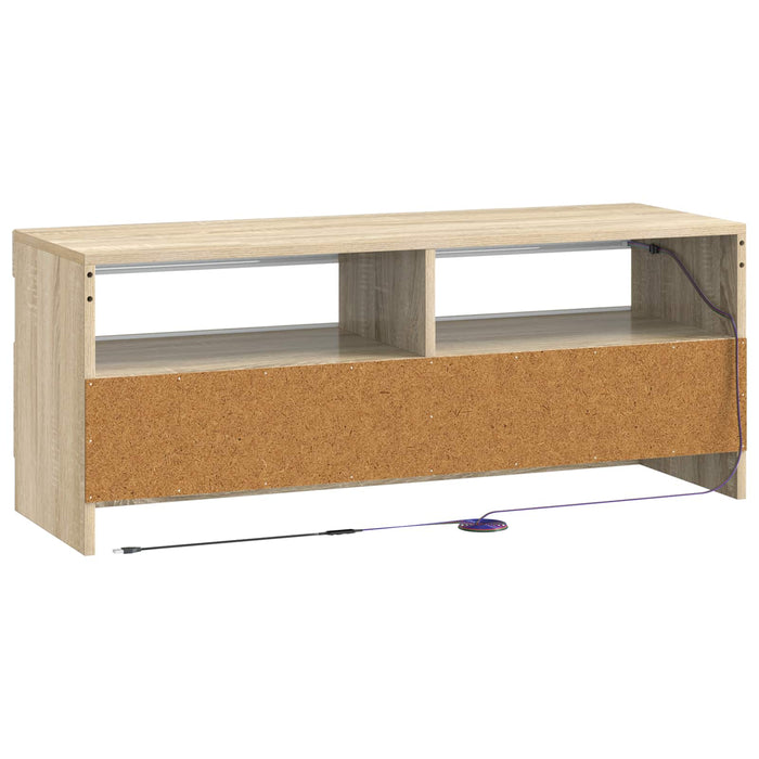 Cabinet TV cu LED Stejar Sonoma Lemn prelucrat WALTI