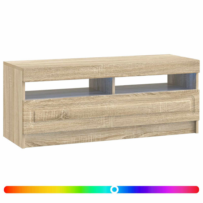 Cabinet TV cu LED Stejar Sonoma Lemn prelucrat WALTI