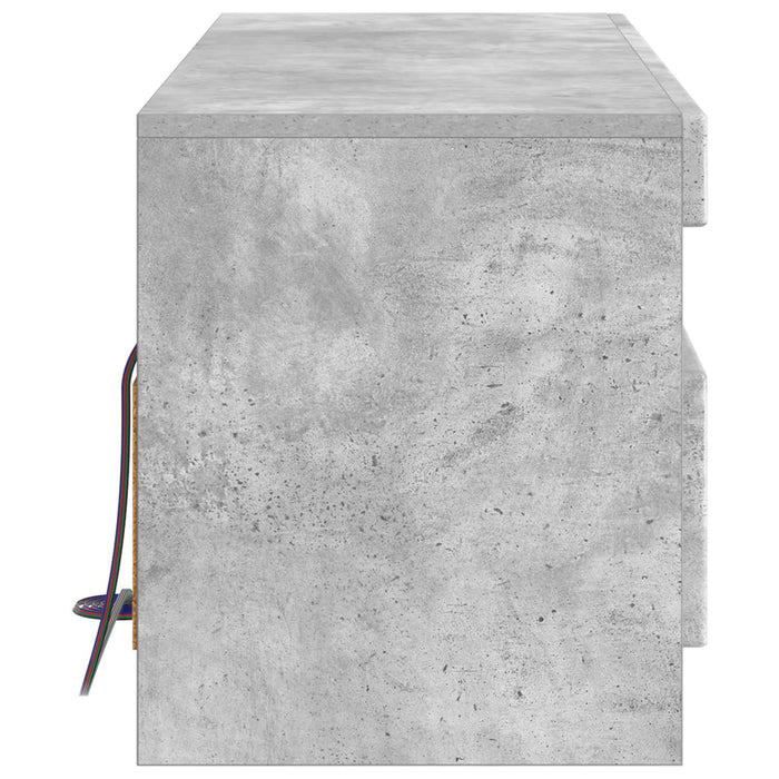 Cabinet TV cu LED Gri Beton Lemn prelucrat WALTI