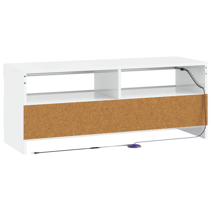 Cabinet TV cu LED Alb foarte lucios Lemn prelucrat WALTI