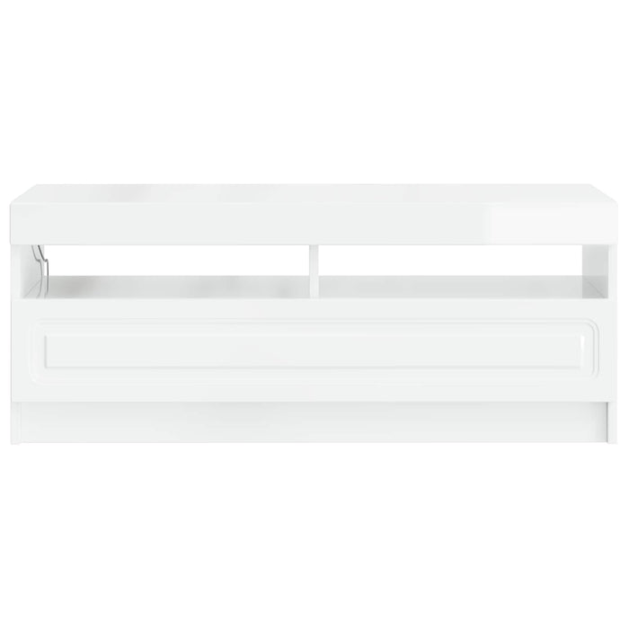 Cabinet TV cu LED Alb foarte lucios Lemn prelucrat WALTI