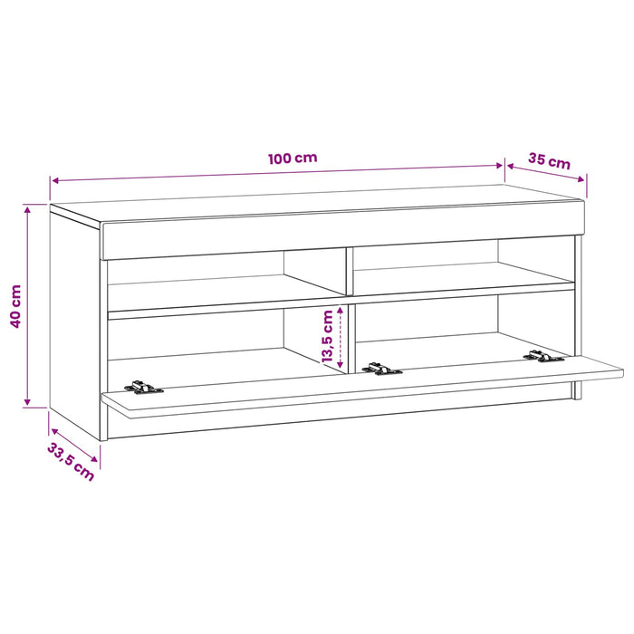 Cabinet TV cu LED Lemn vechi Lemn prelucrat WALTI