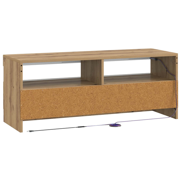 Cabinet TV cu LED Stejar Artizanal Lemn prelucrat WALTI