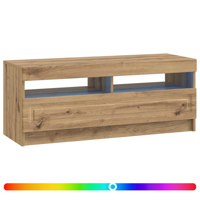 Cabinet TV cu LED Stejar Artizanal Lemn prelucrat WALTI