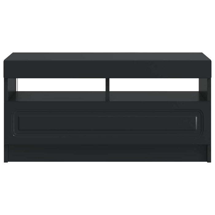 Cabinet TV cu LED Negru Lemn prelucrat WALTI