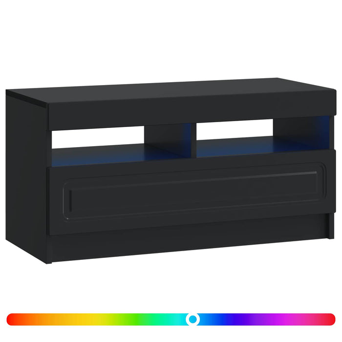 Cabinet TV cu LED Negru Lemn prelucrat WALTI