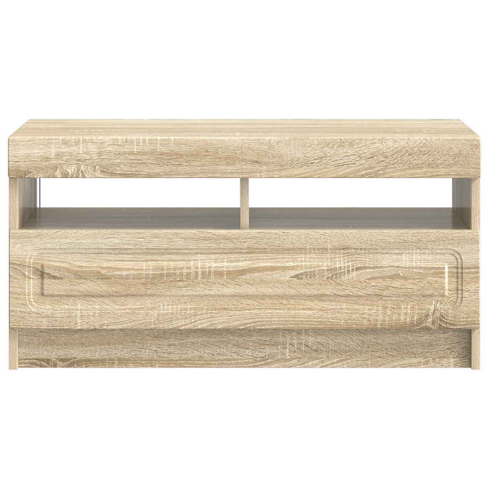 Cabinet TV cu LED Stejar Sonoma Lemn prelucrat WALTI