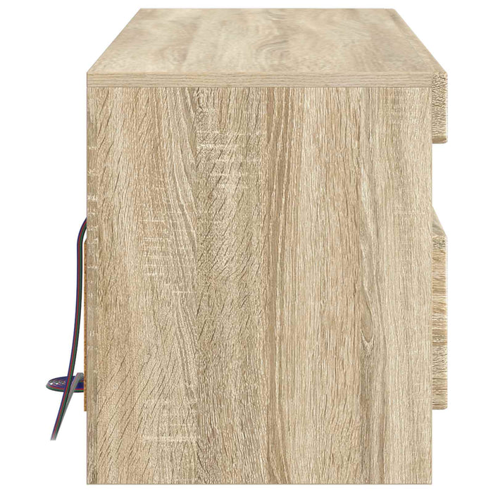 Cabinet TV cu LED Stejar Sonoma Lemn prelucrat WALTI