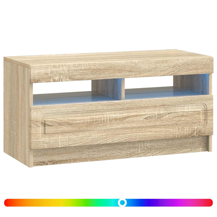 Cabinet TV cu LED Stejar Sonoma Lemn prelucrat WALTI
