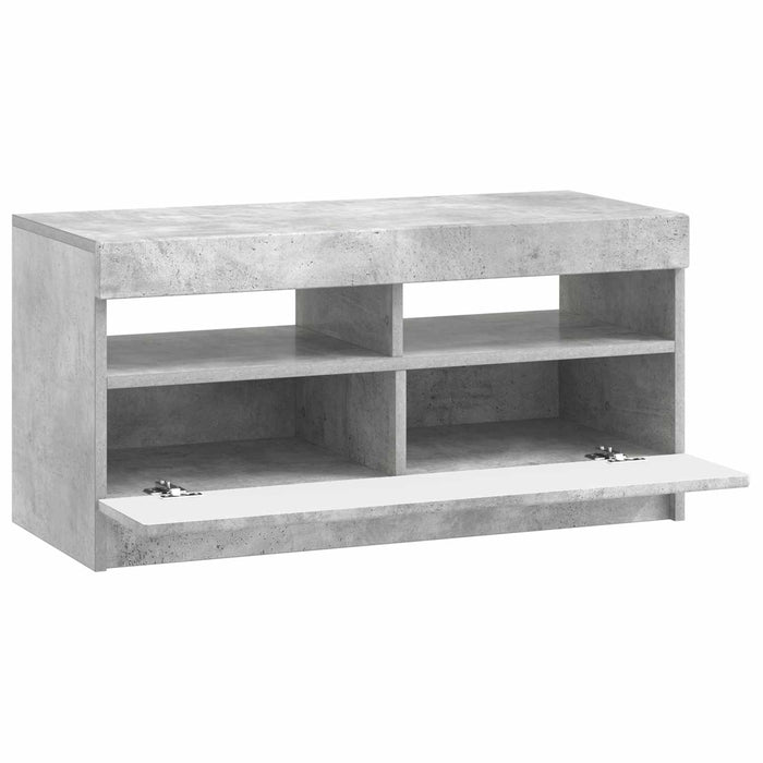Cabinet TV cu LED Gri Beton Lemn prelucrat WALTI