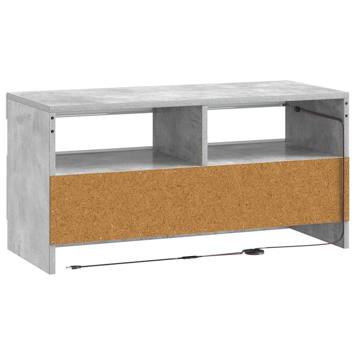 Cabinet TV cu LED Gri Beton Lemn prelucrat WALTI
