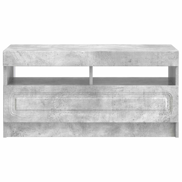 Cabinet TV cu LED Gri Beton Lemn prelucrat WALTI