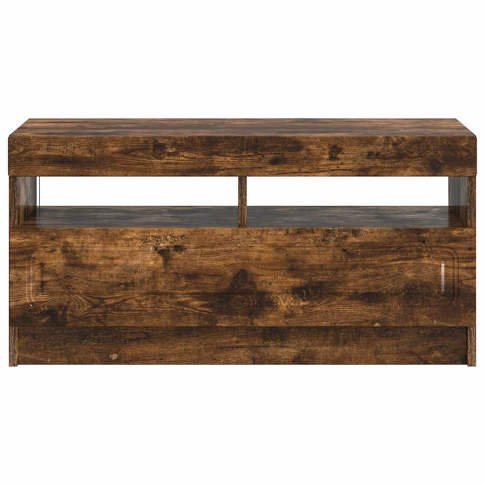 Cabinet TV cu LED Stejar fumuriu Lemn prelucrat WALTI