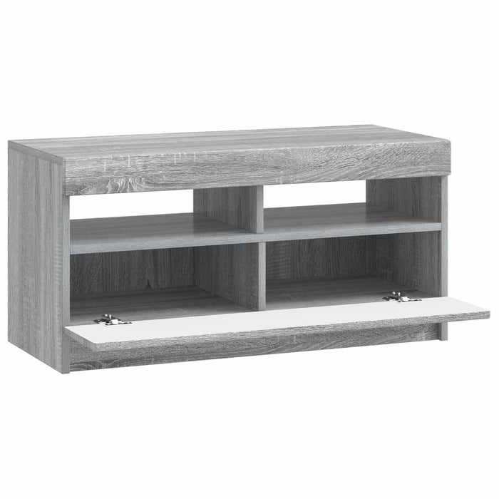 Cabinet TV cu LED Sonoma gri Lemn prelucrat WALTI