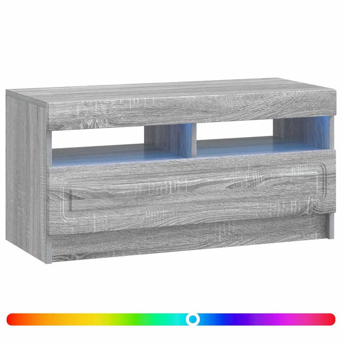 Cabinet TV cu LED Sonoma gri Lemn prelucrat WALTI