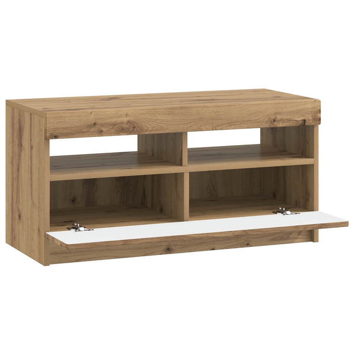 Cabinet TV cu LED Stejar Artizanal Lemn prelucrat WALTI