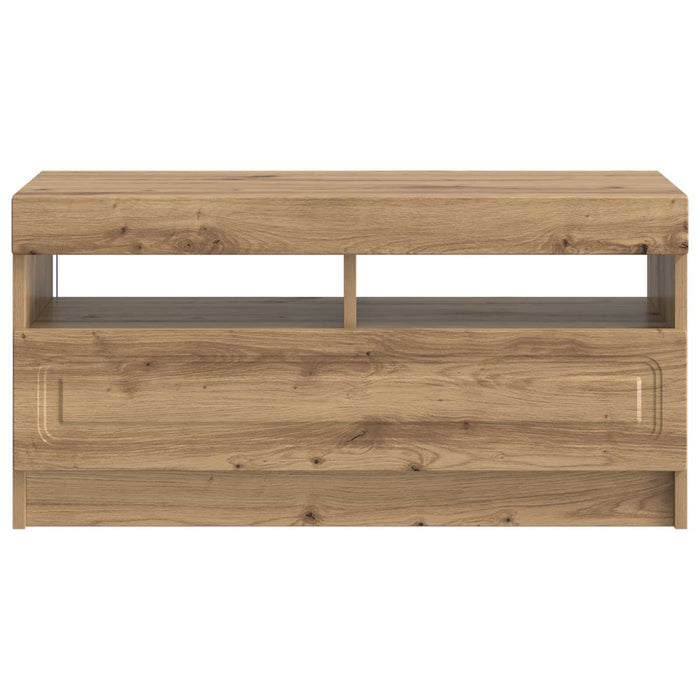 Cabinet TV cu LED Stejar Artizanal Lemn prelucrat WALTI