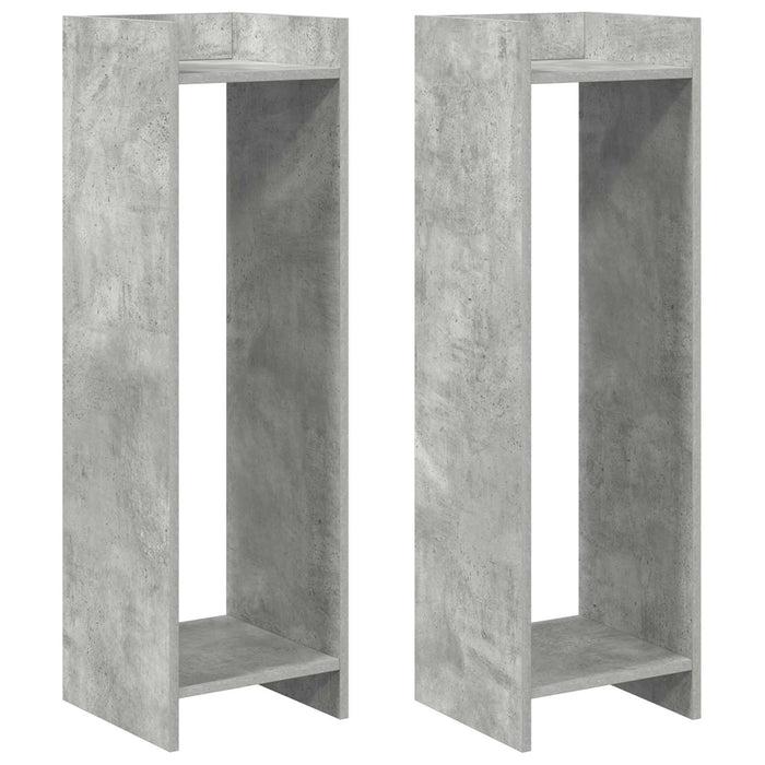 Suport pentru plante cu raft 2 pcs Gri Beton 30 x 30 x 100 cm - WALTI WALTI