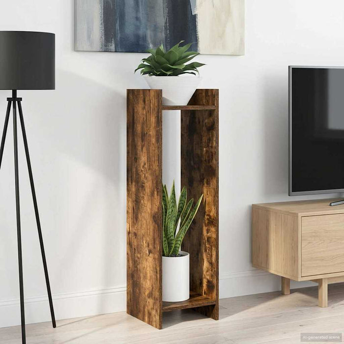 Suport pentru plante cu raft Stejar Afumat 30 x 30 x 100 cm - WALTI WALTI