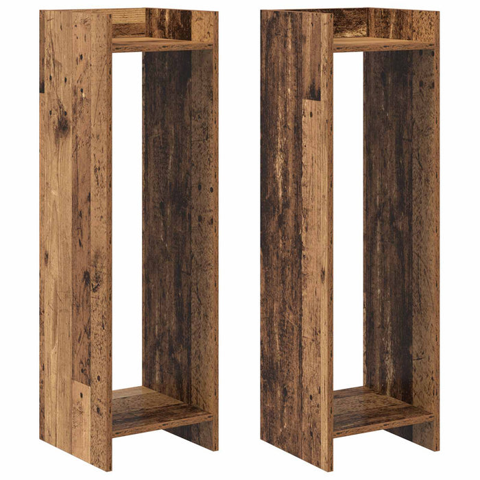 Suport pentru plante cu raft 2 pcs Lemn vechi 30 x 30 x 100 cm - WALTI WALTI