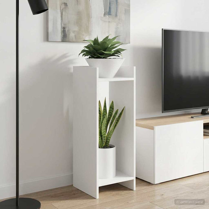 Suport pentru plante cu raft Alb 30 x 30 x 80 cm Lemn prelucrat - WALTI WALTI