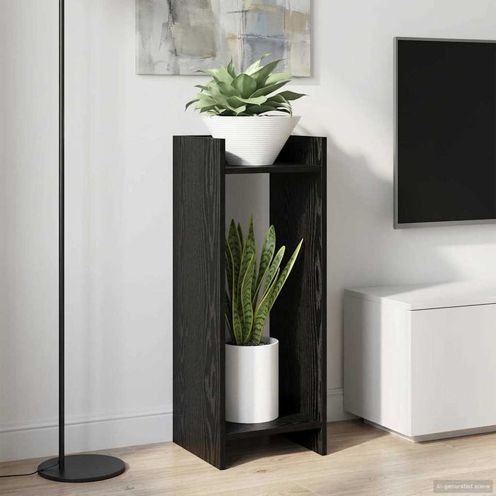 Suport pentru plante cu raft 2 pcs Stejar Negru 30 x 30 x 80 cm - WALTI WALTI