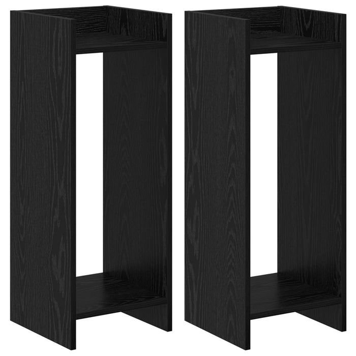 Suport pentru plante cu raft 2 pcs Stejar Negru 30 x 30 x 80 cm - WALTI WALTI