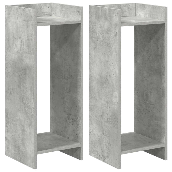 Suport pentru plante cu raft 2 pcs Gri Beton 30 x 30 x 80 cm - WALTI WALTI