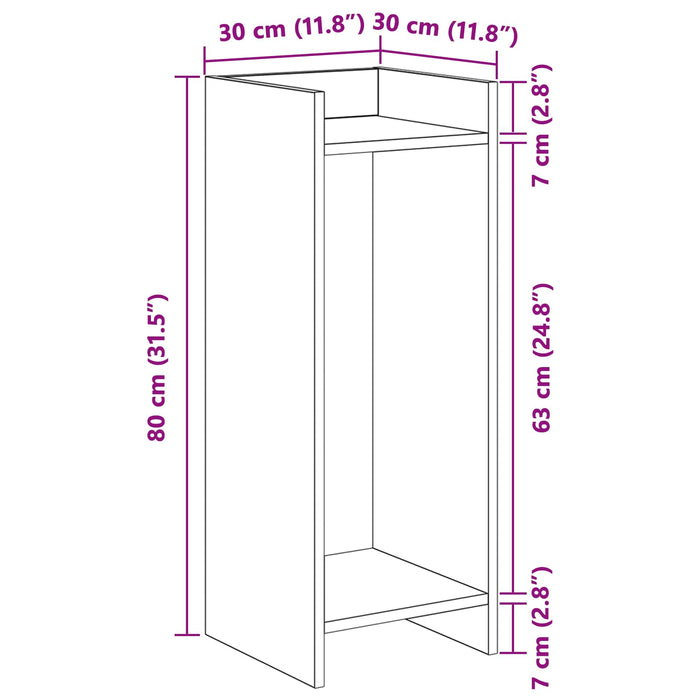 Suport pentru plante cu raft 2 pcs Gri Beton 30 x 30 x 80 cm - WALTI WALTI
