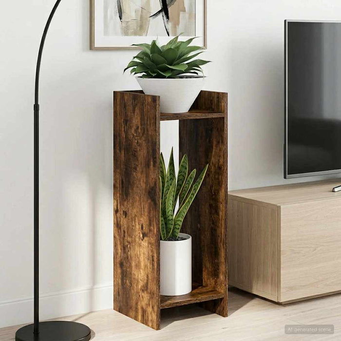Suport pentru plante cu raft Stejar Afumat 30 x 30 x 80 cm - WALTI WALTI