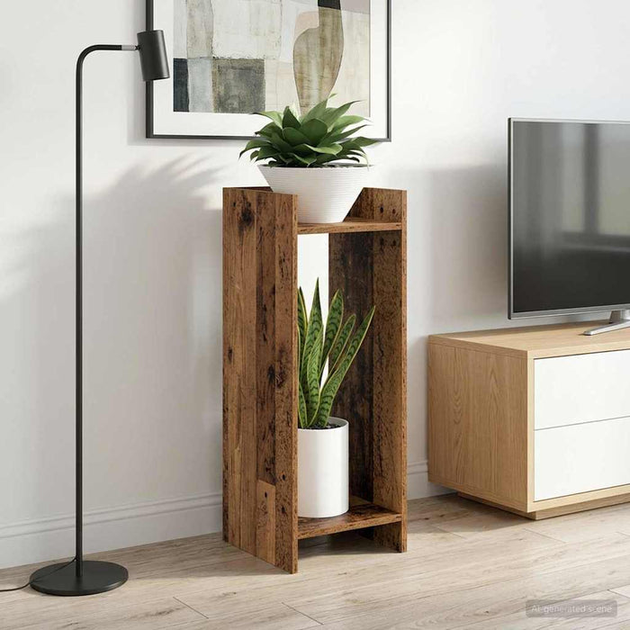 Suport pentru plante cu raft 2 pcs Lemn vechi 30 x 30 x 80 cm - WALTI WALTI