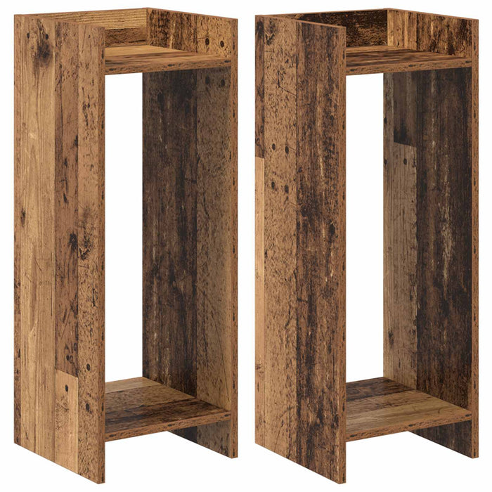 Suport pentru plante cu raft 2 pcs Lemn vechi 30 x 30 x 80 cm - WALTI WALTI