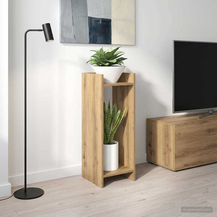 Suport pentru plante cu raft Stejar Artizanal 30 x 30 x 80 cm - WALTI WALTI