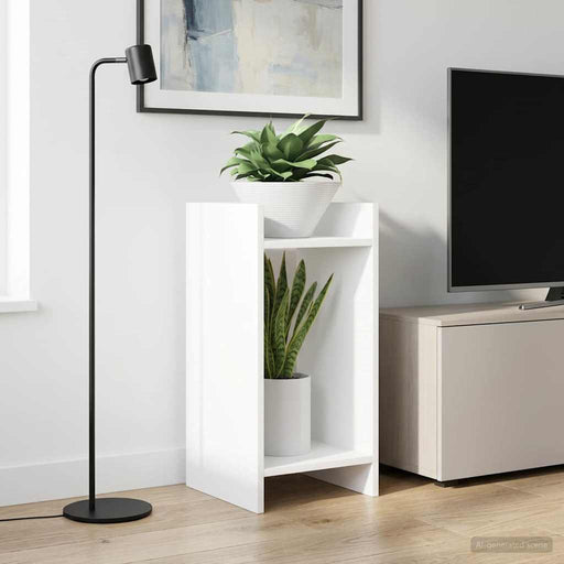 Suport pentru plante cu raft Alb 30 x 30 x 60 cm Lemn prelucrat - WALTI WALTI