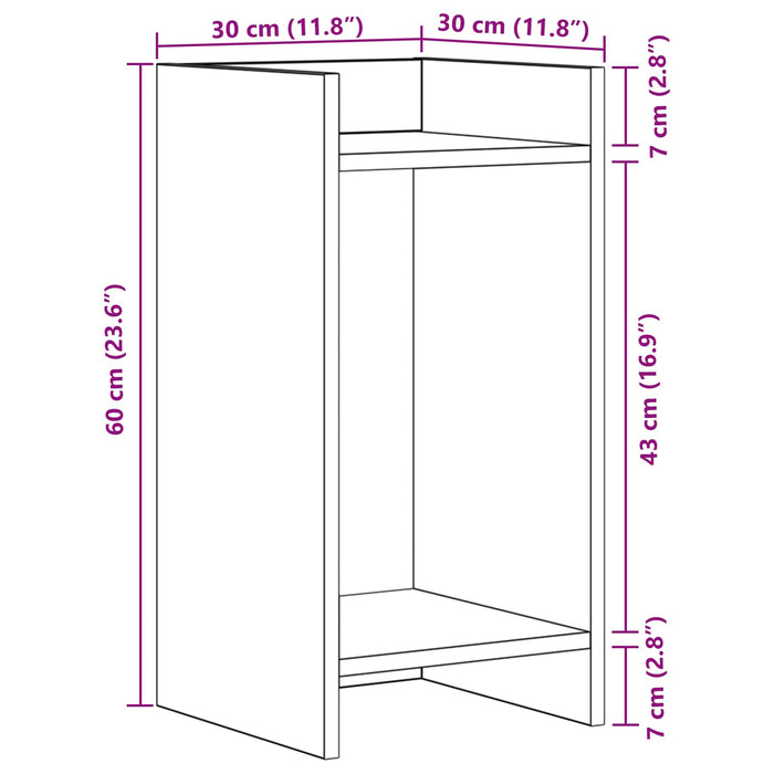 Suport pentru plante 2 pcs Alb 30 x 30 x 60 cm Lemn prelucrat - WALTI WALTI