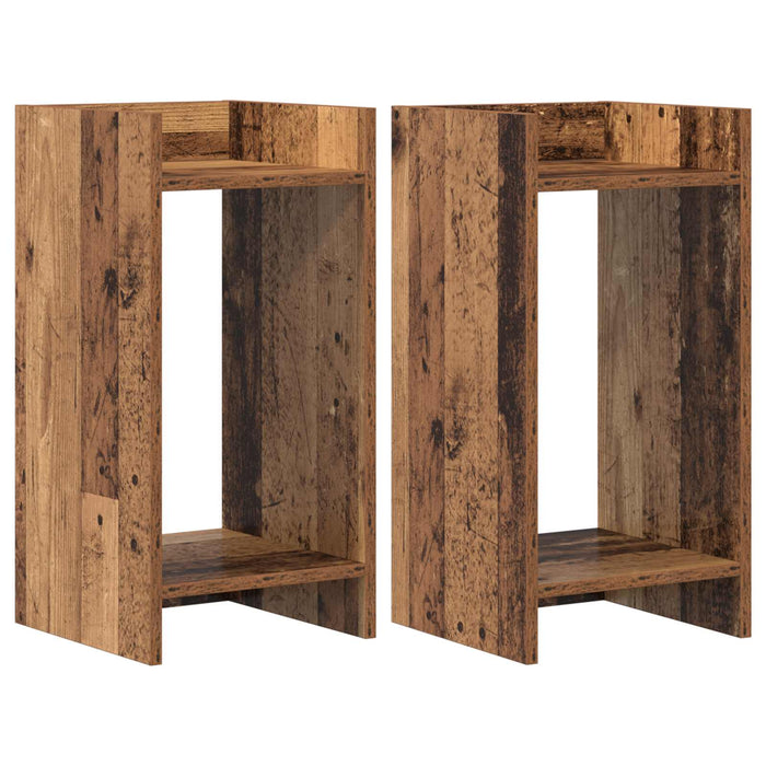Suport pentru plante cu raft 2 pcs Lemn vechi 30 x 30 x 60 cm - WALTI WALTI