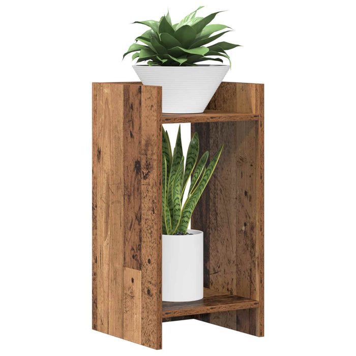 Suport pentru plante cu raft 2 pcs Lemn vechi 30 x 30 x 60 cm - WALTI WALTI