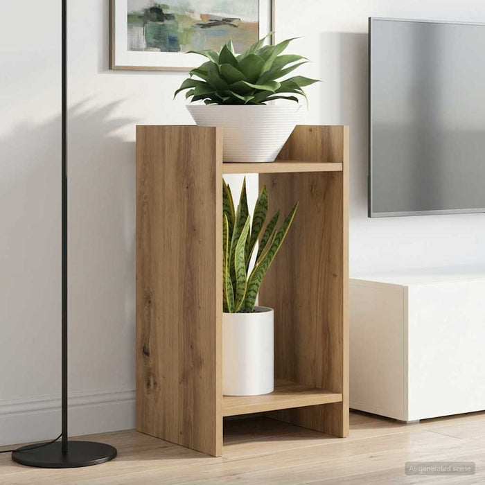 Suport pentru plante cu raft Stejar Artizanal 30 x 30 x 60 cm - WALTI WALTI
