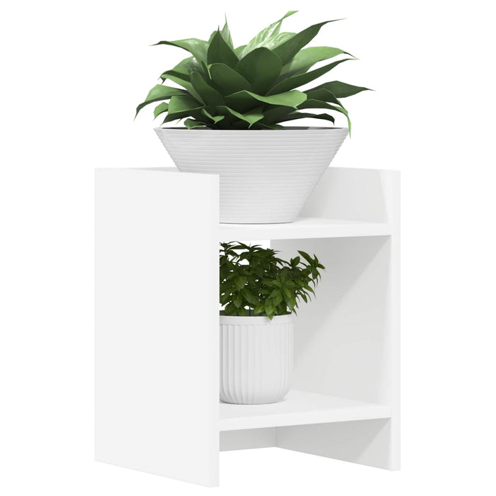 Suport pentru plante cu raft Alb 30 x 30 x 40 cm Lemn prelucrat - WALTI WALTI