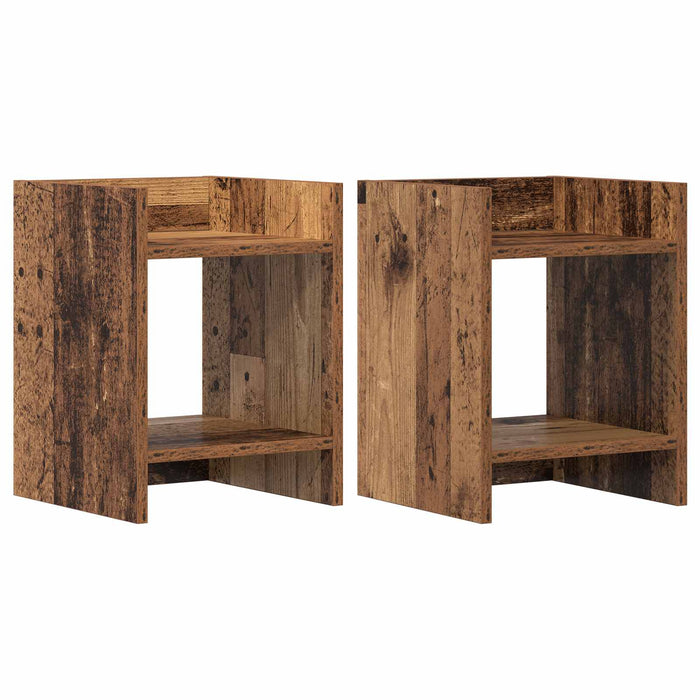Suport pentru plante cu raft 2 pcs Lemn vechi 30 x 30 x 40 cm - WALTI WALTI