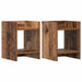 Suport pentru plante cu raft 2 pcs Lemn vechi 30 x 30 x 40 cm - WALTI WALTI