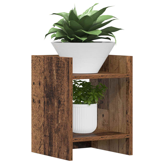 Suport pentru plante cu raft 2 pcs Lemn vechi 30 x 30 x 40 cm - WALTI WALTI