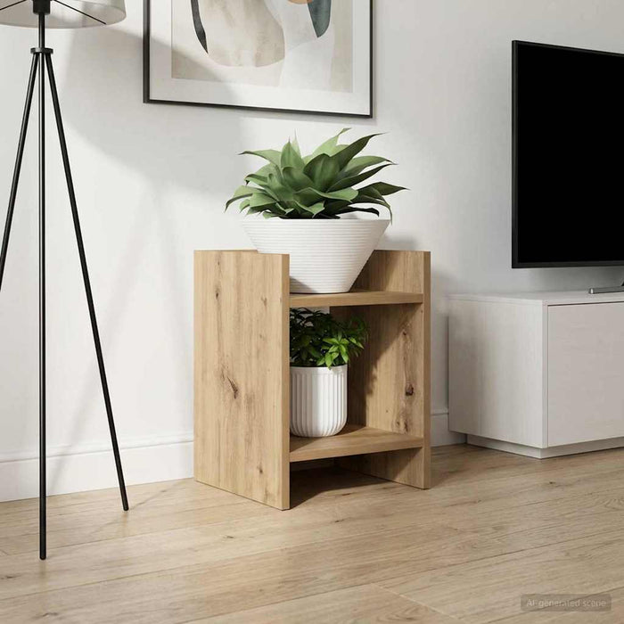 Suport pentru plante cu raft Stejar Artizanal 30 x 30 x 40 cm - WALTI WALTI