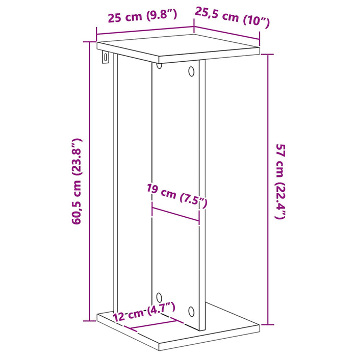 Suport pentru plante 2 pcs Stejar Sonoma 25 x 25,5 x 60,5 cm - WALTI WALTI