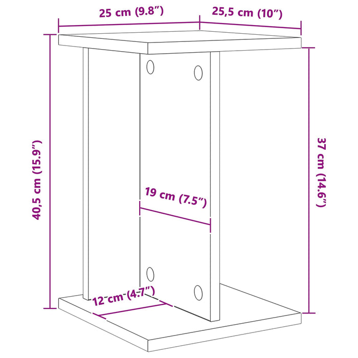 Suport pentru plante Stejar Afumat 25 x 25,5 x 40,5 cm - WALTI WALTI